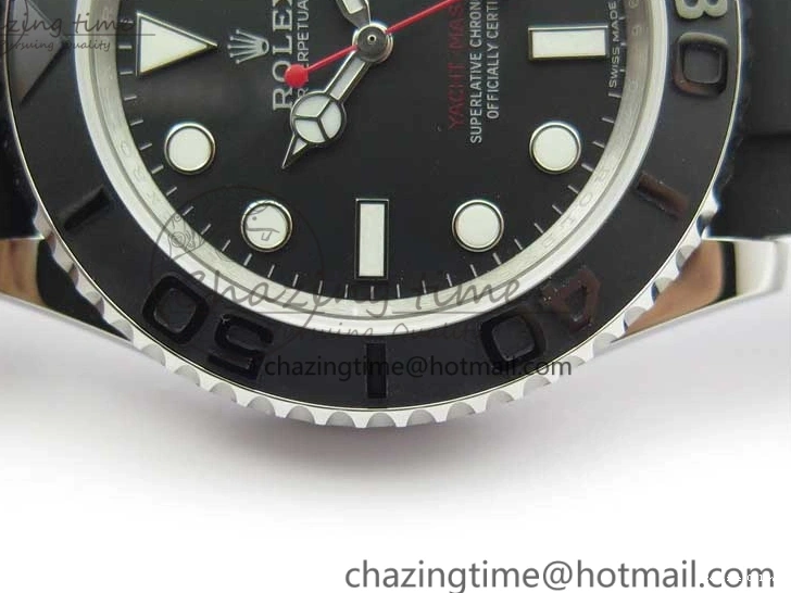 0416 Yacht-Master 116655 ARF SS Custom Made Black Ceramic Bezel on Oysterflex Rubber Strap A HighPerformance 3064